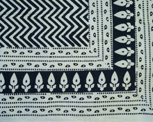 Load image into Gallery viewer, Black Bagru Hand-block Printed Bedspread
