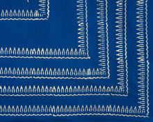Load image into Gallery viewer, Blue Bagru Hand-block Printed Bedspread
