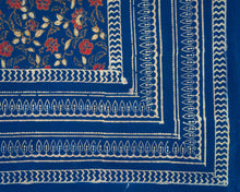 Load image into Gallery viewer, Red Indigo Bagru Hand-block Printed Bedspread
