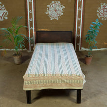 Load image into Gallery viewer, Cream Bagru Hand-block Printed Bedspread
