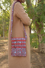 Load image into Gallery viewer, Red Hand block Printed Travel Sling Bag
