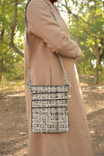 Load image into Gallery viewer, Cream Hand block Printed Travel Sling Bag
