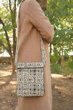 Load image into Gallery viewer, Cream Hand block Printed Travel Sling Bag
