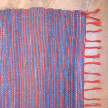 Load image into Gallery viewer, Light blue Jawaja Handwoven Cotton Rug (4X6 ft.)
