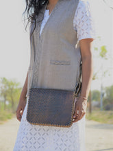 Load image into Gallery viewer, Brown Embossed leather sling bag
