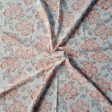 Load image into Gallery viewer, Orange White  Bagru Hand-block Printed Bedspread
