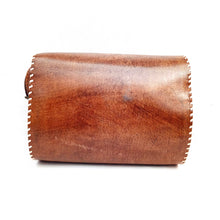 Load image into Gallery viewer, Brown Cylindrical Leather sling bag
