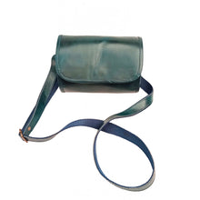 Load image into Gallery viewer, Green Cylindrical Leather sling bag
