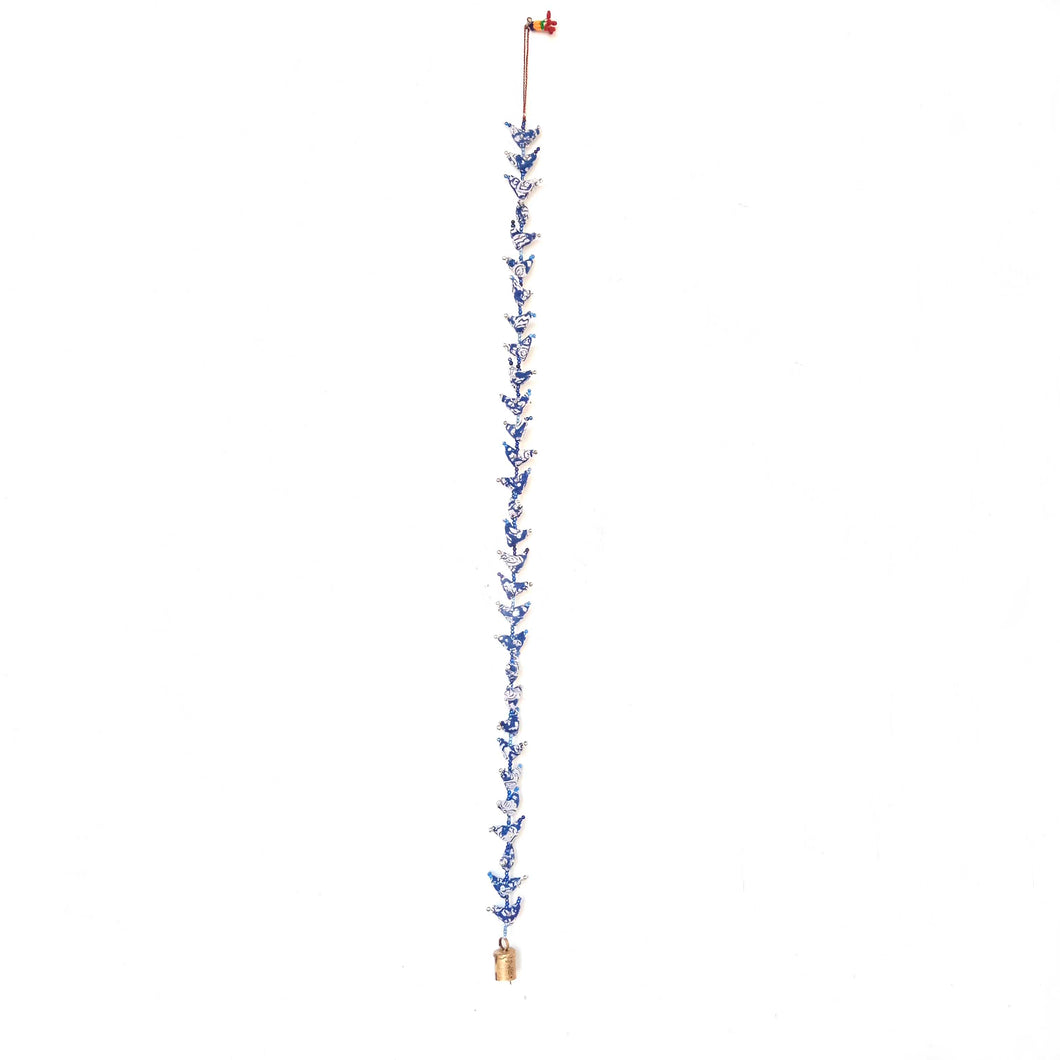 Blue White Bell Tota '30' Small Birds String