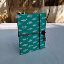Load image into Gallery viewer, Pink Hand-block Printed Single Bound Upcycled Diary
