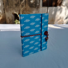 Load image into Gallery viewer, Pink Hand-block Printed Single Bound Upcycled Diary
