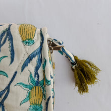 Load image into Gallery viewer, White &amp; Yellow Hand-block Printed Organizer
