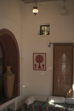 Load image into Gallery viewer, Red Tree of Life Barmer Applique Cotton Wall Hanging (15&quot;x18&quot;)
