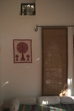 Load image into Gallery viewer, Red Tree of Life Barmer Applique Cotton Wall Hanging (15&quot;x18&quot;)
