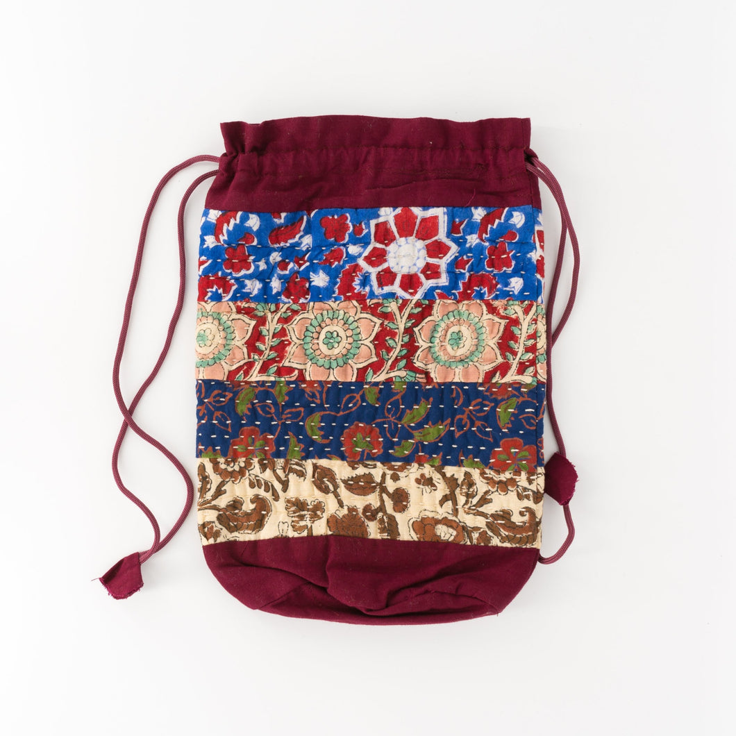 Hand-block Printed Floral Gudari Pouch