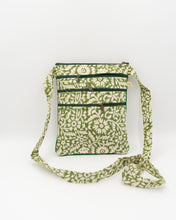 Load image into Gallery viewer, Green Hand block Printed Travel Sling Bag
