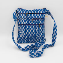 Load image into Gallery viewer, Blue Hand block Printed Travel Sling Bag
