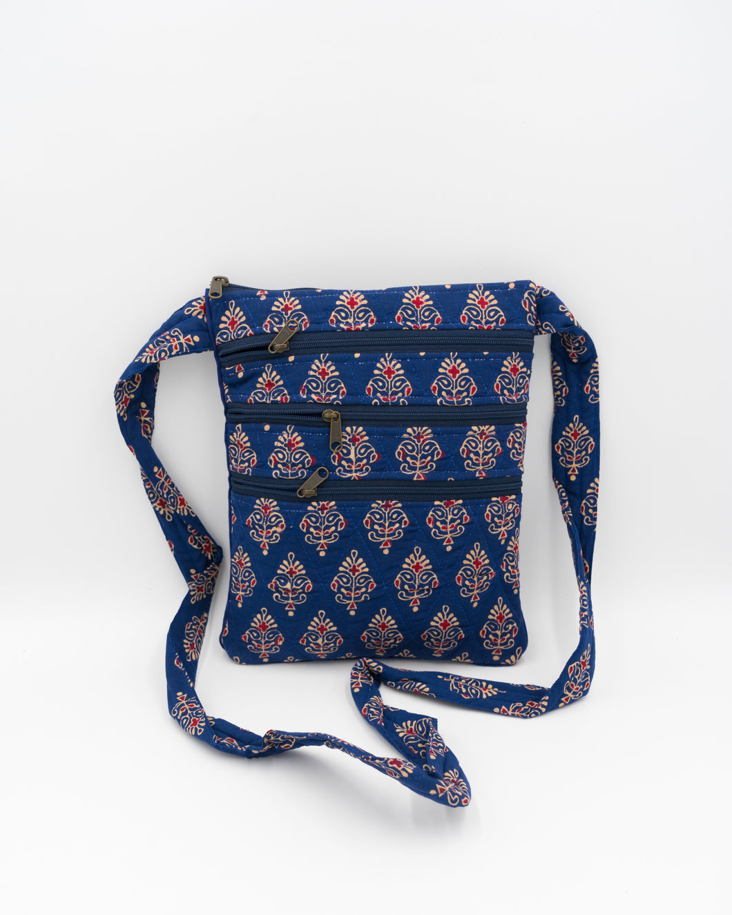 Indigo Hand block Printed Travel Sling Bag