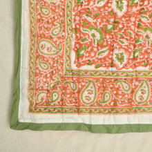 Load image into Gallery viewer, Orange Hand-Block Printed Tilonia AC Blanket
