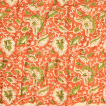 Load image into Gallery viewer, Orange Hand-Block Printed Tilonia AC Blanket
