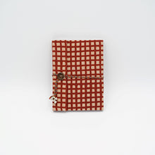 Load image into Gallery viewer, Red Hand-block Printed Single Bound Upcycled Diary
