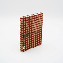 Load image into Gallery viewer, Red Hand-block Printed Single Bound Upcycled Diary
