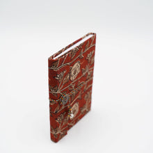 Load image into Gallery viewer, Red Hand-block Printed Single Bound Upcycled Diary
