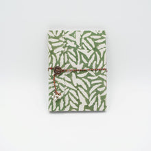 Load image into Gallery viewer, Green Hand-block Printed Single Bound Upcycled Diary
